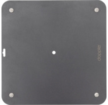 Doppler Logo auf einer quadratischen Sonnenschirmständerplatte