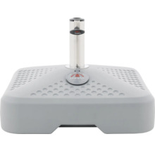 Grauer Doppler Schirmständer mit Lüftungsöffnungen.