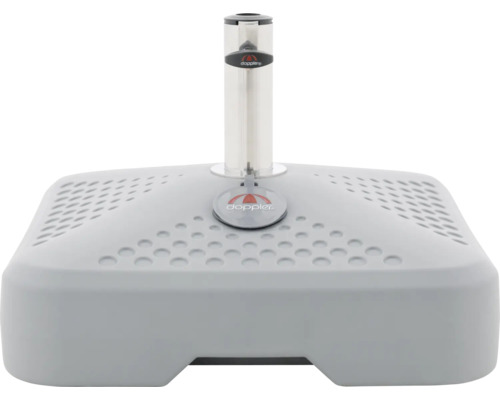 Grauer Doppler Schirmständer mit Lüftungsöffnungen.