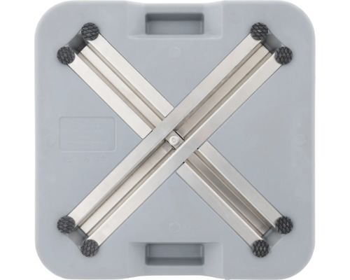 Bodenplatte mit zwei Metallstreben und Antirutschfüßen