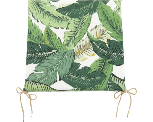 Dekokissen mit Blattmuster und Bindebändern