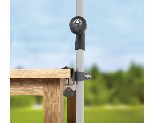 Doppler Logo Tischklemme zur Befestigung eines Sonnenschirms am Tisch