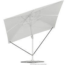 Weißer quadratischer Sonnenschirm mit Ständer