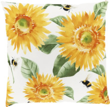 Dekokissen mit Sonnenblumen- und Bienenmuster