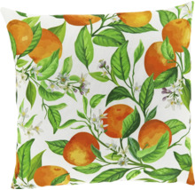 Quadratisches Zierkissen mit Orangenmotiv