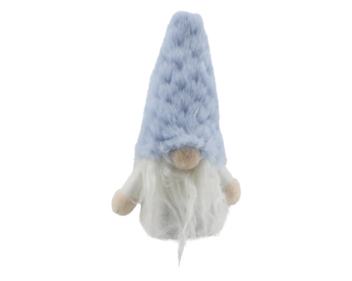Weihnachtsdeko Wichtel aus Filz blau Dekorative Zwergfigur mit Mütze und Bart