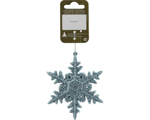 Hängedeko Schneeflocke aus Kunststoff türkis Glitzernder Schneeflocken Anhänger zur Dekoration