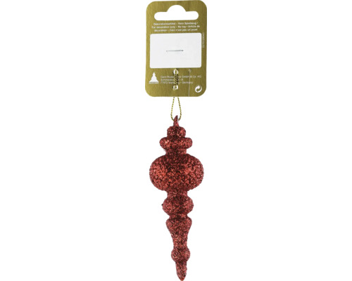 Weihnachtsbaumanhänger Kalebasse Kunststoff 12 x 4 x 4 cm rot Weihnachtsbaumschmuck mit Aufhänger