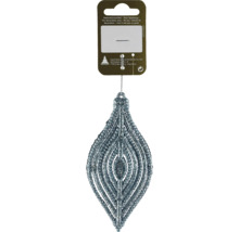 Silberfarbener Baumschmuck in Blattform als Dekorationsartikel