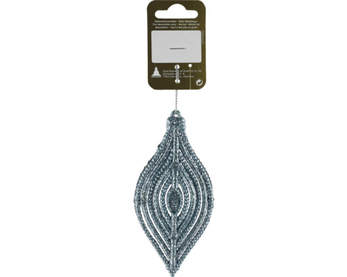 Silberfarbener Baumschmuck in Blattform als Dekorationsartikel