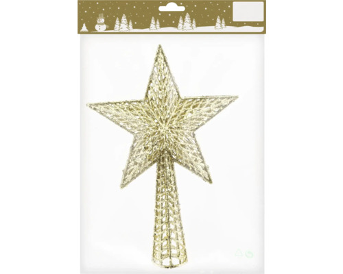 Weihnachtsbaumspitze Stern mit Glitter Kunststoff gold Baumspitze Stern zur Weihnachtsdekoration