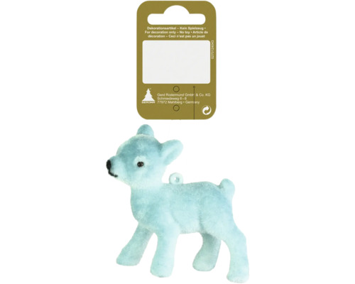 Dekorative Hirschfigur mit Etikett, kein Spielzeug