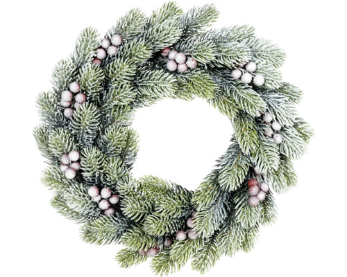 Dekorativer Tannenkranz mit Beeren für die Weihnachtszeit