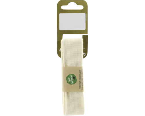 Geschenkband 2 m 25 mm Baumwolle beige Naturfaser-Putzlappen aus Baumwolle mit Papierbanderole