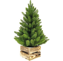 Künstlicher Weihnachtsbaum im Holzkasten