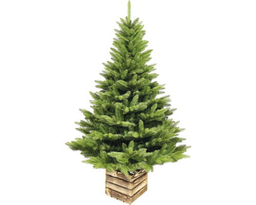 Künstlicher Weihnachtsbaum im Holztopf