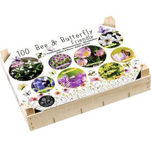 Holzkiste mit 100 bienen- und schmetterlingsfreundlichen Blumenzwiebeln