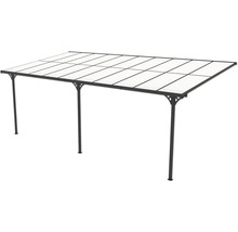 Freistehende Terrassenüberdachung mit rechteckiger Form und mehreren Stützpfosten