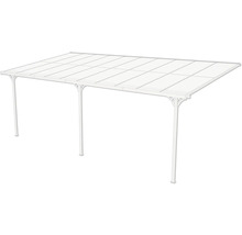 Carport mit Stahlpfosten und transparentem Dach