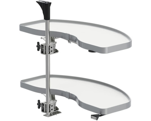 Schrankauszug Vauth-Sagel VS COR silber weiß 90011090 Schwenkbarer Küchenschrankeinsatz mit zwei Böden