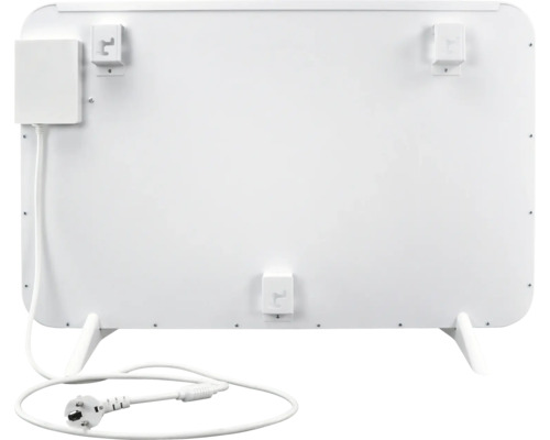 Infrarotheizung mit Standfüßen und Wandhalterung auf der Rückseite