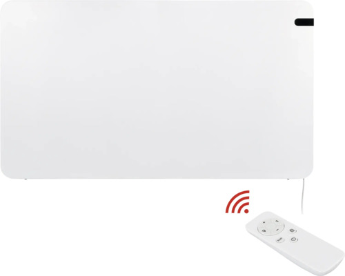 Weißer Heizkörper mit Fernbedienung