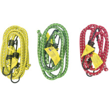 Gummiseil-Set mit Haken in Gelb, Grün und Rot
