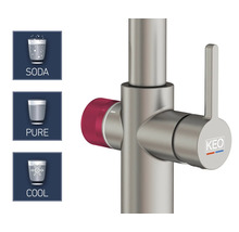 Küchenarmatur Keo Soda edelstahl matt für Sprudel ohne Systembox und Filter