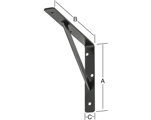 Winkelkonsole mit Maßangaben
