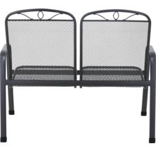 Doppelsitzbank aus Metall mit Armlehnen für den Garten