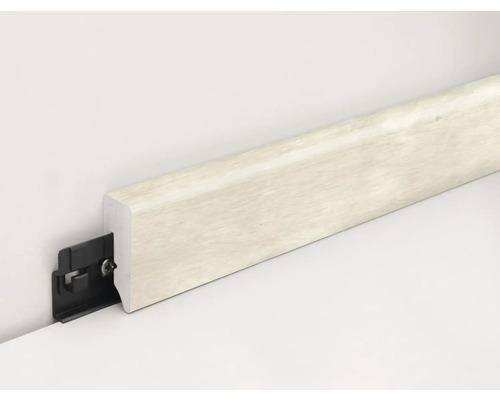 Sockelleiste aus Holz mit Befestigungsclip