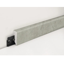 Sockelleiste mit Befestigungsclip zur Wandmontage.