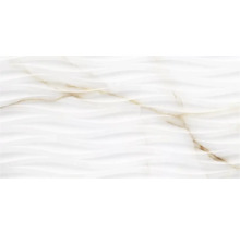 Dekorative weiße Wandfliese mit wellenförmiger Oberfläche