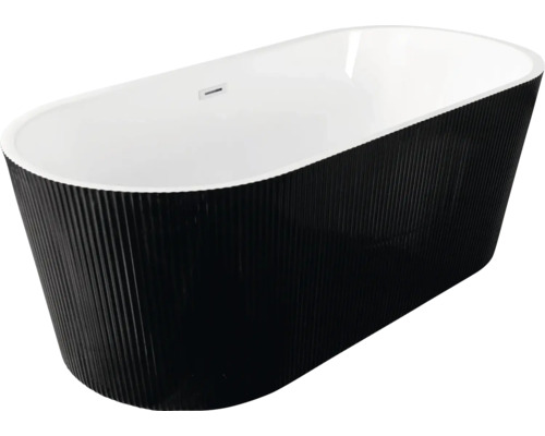 Freistehende Badewanne Sanotechnik Reno 75x170x58 cm schwarz strukturiert Freistehende Badewanne mit geriffelter Oberfläche