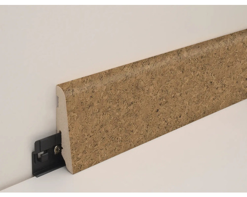 Sockelleiste aus Kork mit Montageclip