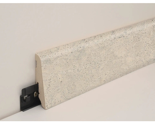 Sockelleiste mit Befestigungsclip zur Wandmontage