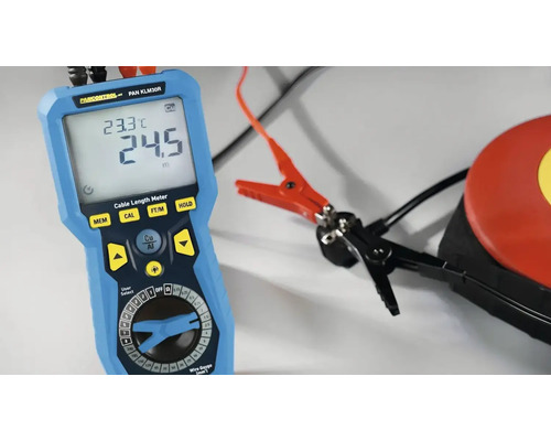 Kabellängenmessgerät mit Krokodilklemmen zur Messung der Kabellänge