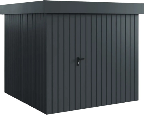 Gerätehaus aus Metall mit Tür und Griff