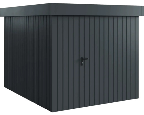 Gartenhaus Hörmann EcoStar Euroline Flachdach, Einzeltür 237 x 278 cm anthrazit Geräteschuppen aus Metall mit Tür und Griff