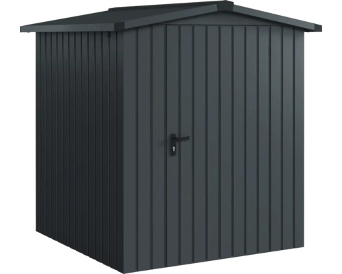 Gartenhaus Hörmann EcoStar Euroline Satteldach, Einzeltür 189 x 181 cm anthrazit Metall Geräteschuppen mit Tür und Giebeldach