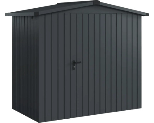 Gartenhaus Hörmann EcoStar Euroline Satteldach, Einzeltür 237 x 134 cm anthrazit Geräteschuppen aus Metall mit Tür und Dach