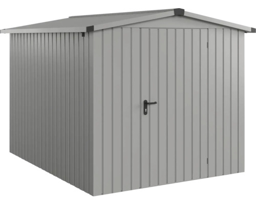 Geräteschuppen aus Metall mit Tür und Dach