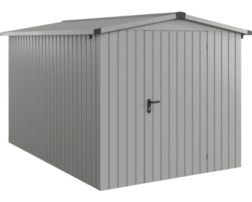Gartenhaus Hörmann EcoStar Euroline Satteldach, Einzeltür 237 x 325 cm graualuminium Gartenschrank aus Metall mit Tür und Dach