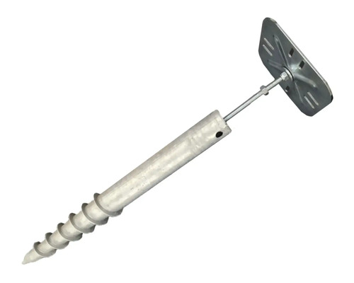 Schraubfundament Hörmann EcoStar Euroline 10 Schrauben 6 x 6 x 66 cm silber Erdanker mit Tellerkopf zur Befestigung im Boden