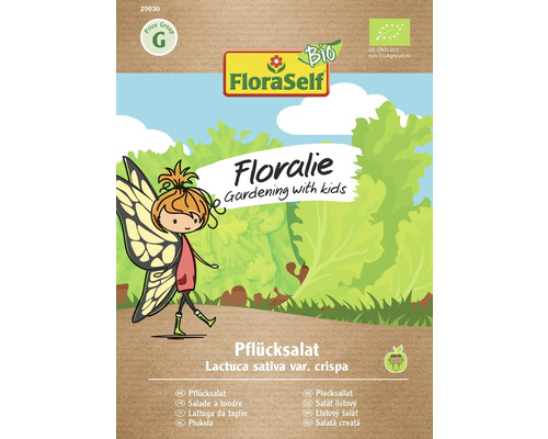 Gemüsesamen FloraSelf Floralie-Gärtnern mit Kids Schnittsalat/Pflücksalat rot FloraSelf Floralie Pflücksalat-Samenpackung