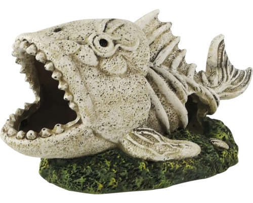 Dekoration für ein Aquarium in Form eines Fischskeletts.