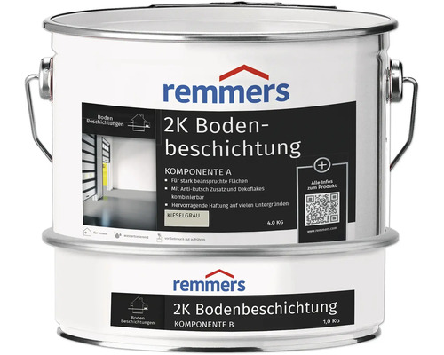 Eimer mit Remmers 2K Bodenbeschichtung Komponente A und Komponente B