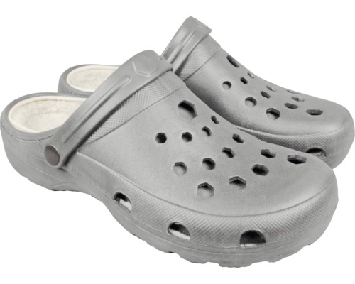 Graue Clogs mit Innenfutter