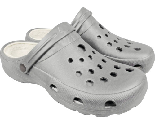 Paar graue Clogs mit Innenfutter
