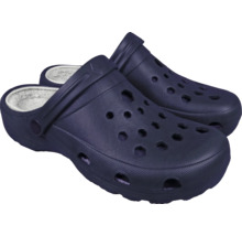 Paar dunkelblaue Clogs mit Futter
